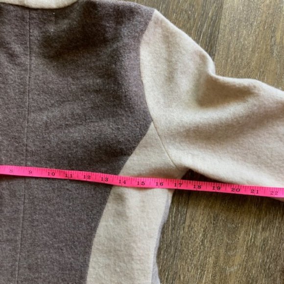 Rosie Neira Denisse 100% Wool Neutral Colorblock Size S Cardigan - Picture 7 of 12